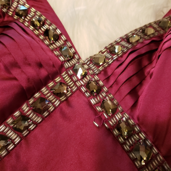 Bebe Gem embellished Satin purple top XS - Picture 2 of 6